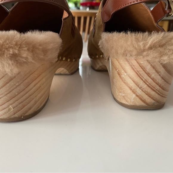Vanessa Bruno suede clogs with fur macadamia size 38 - Picture 3 of 5
